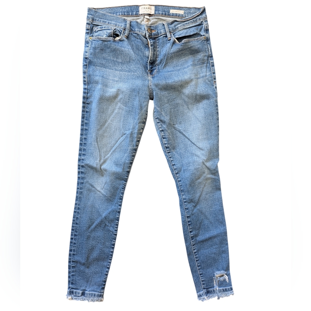 Frame Le Skinny de Jeanna Crop Blue Women's Jeans - Picture 8 of 13